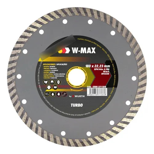 Disco diamantado concreto 115mm TURBO - WMAX