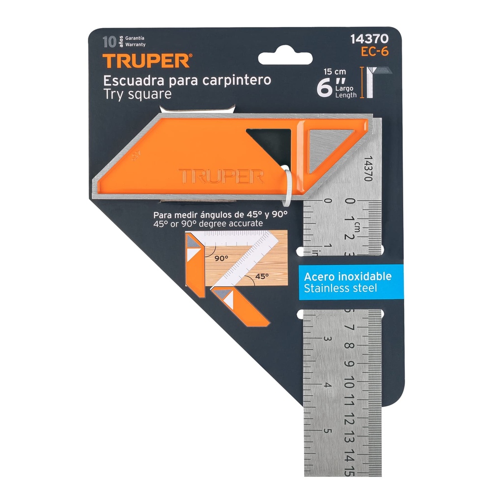 Escuadra carpintera 6" mango 100% aluminio - TRUPER