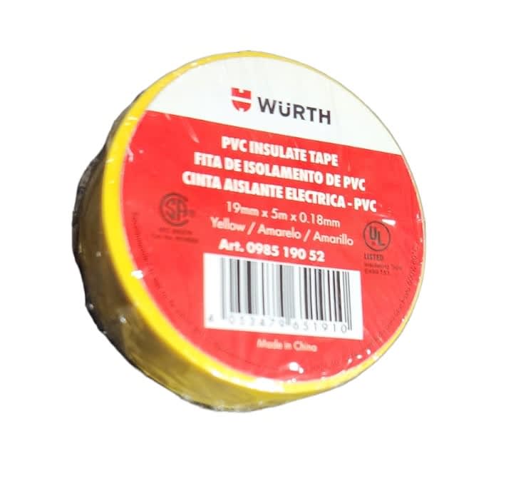 Huincha aisladora pvc 5m AMARILLA - WURTH
