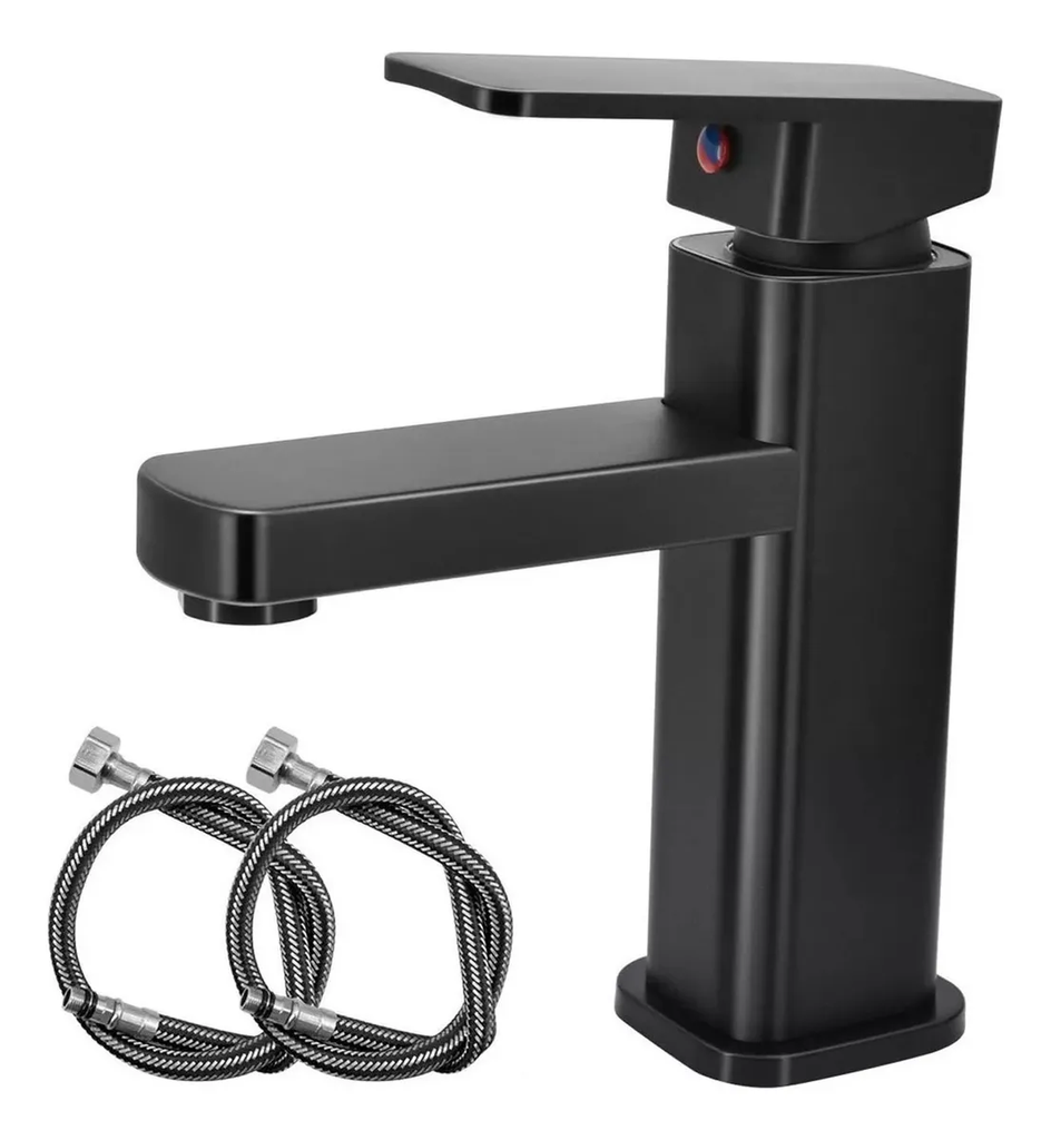 Llave monomando lavamanos corta NEGRO - FERRETOOLS