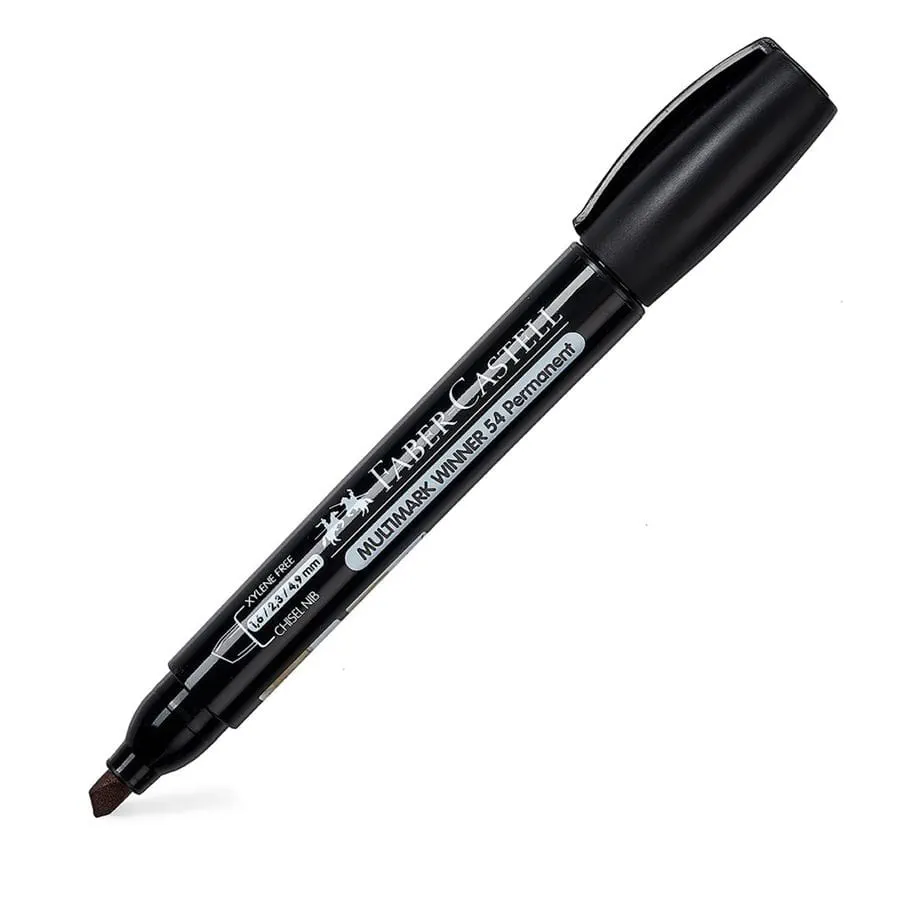 Marcador NEGRO permanente P/biselada - FABER CASTELL