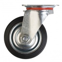 Rueda goma C/BASE giratoria 4" llanta metalica LIOI U