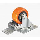 Rueda industrial naranjo giratoria 1 1/2" C/freno UYUSTOOLS UNIDAD