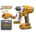 Taladro percutor industrial+ 2BAT 2AH Y CARG RAPIDO 20V/13mm INGCO
