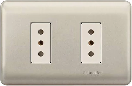 Tomacorriente 10A doble ABS ARMADO CHAMPAGNE BEIGE - SINTHESI