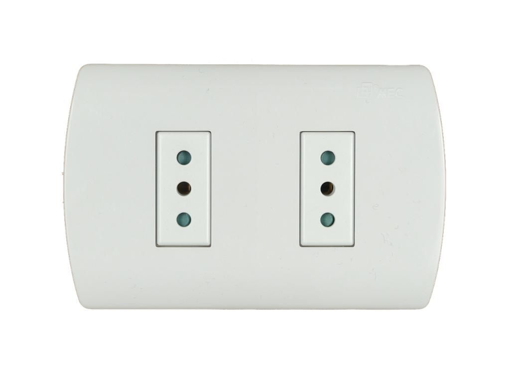 Tomacorriente doble 10A BLANCO Aris Pro - MEC