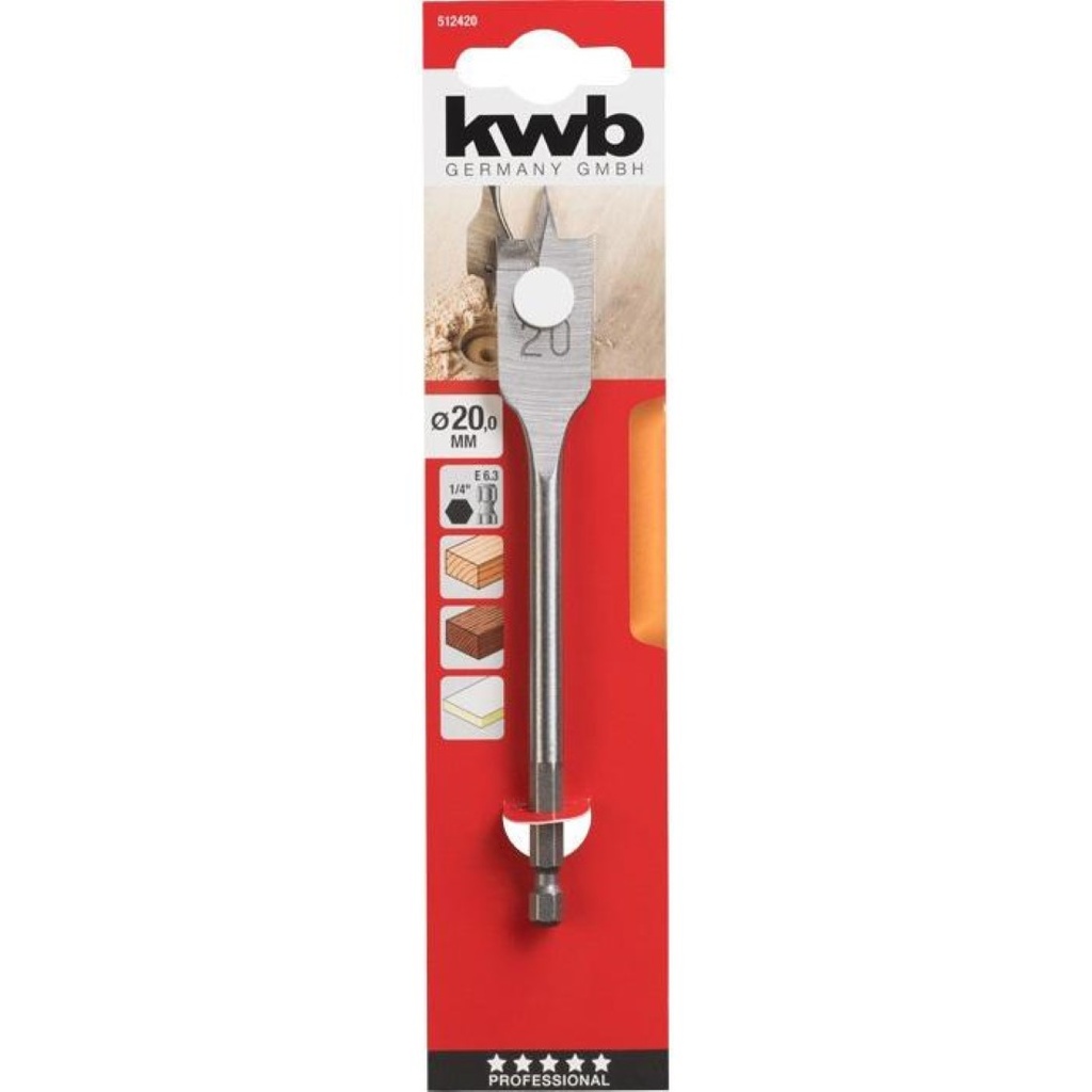 broca paleta para madera 16mm HSS EXPERT Kwb