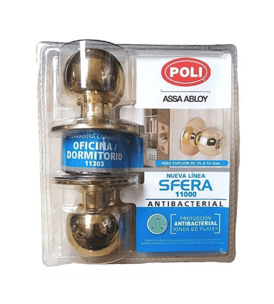 cerradura cilindrica sfera 11303 oficina/dormitorio bronce ANTIBACTERIAL POLI