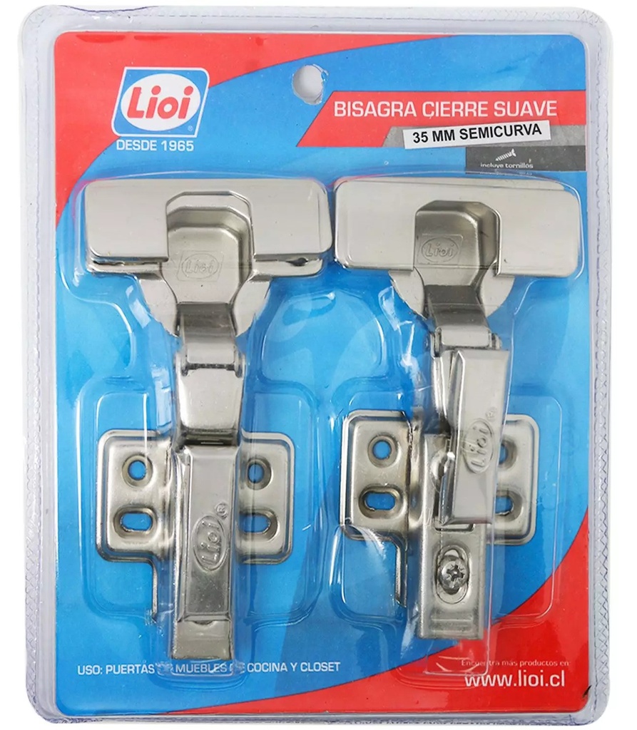 Bisagra reten 35mm RECTA cierre suave - LIOI