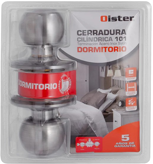 Cerradura cilindrica 101 DORMITORIO inox. - OISTER