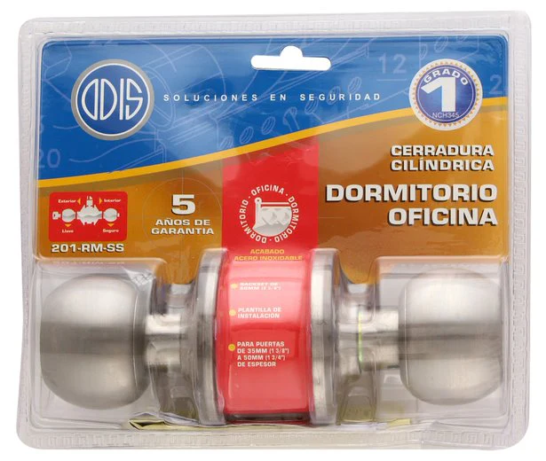 Cerradura cilindrica inox. DORMITORIO/OFICINA 201 - ODIS