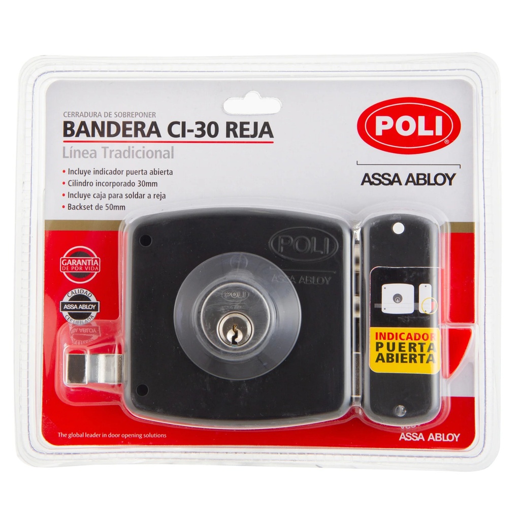 Cerradura sobreponer bandera Cl30 REJA POLI