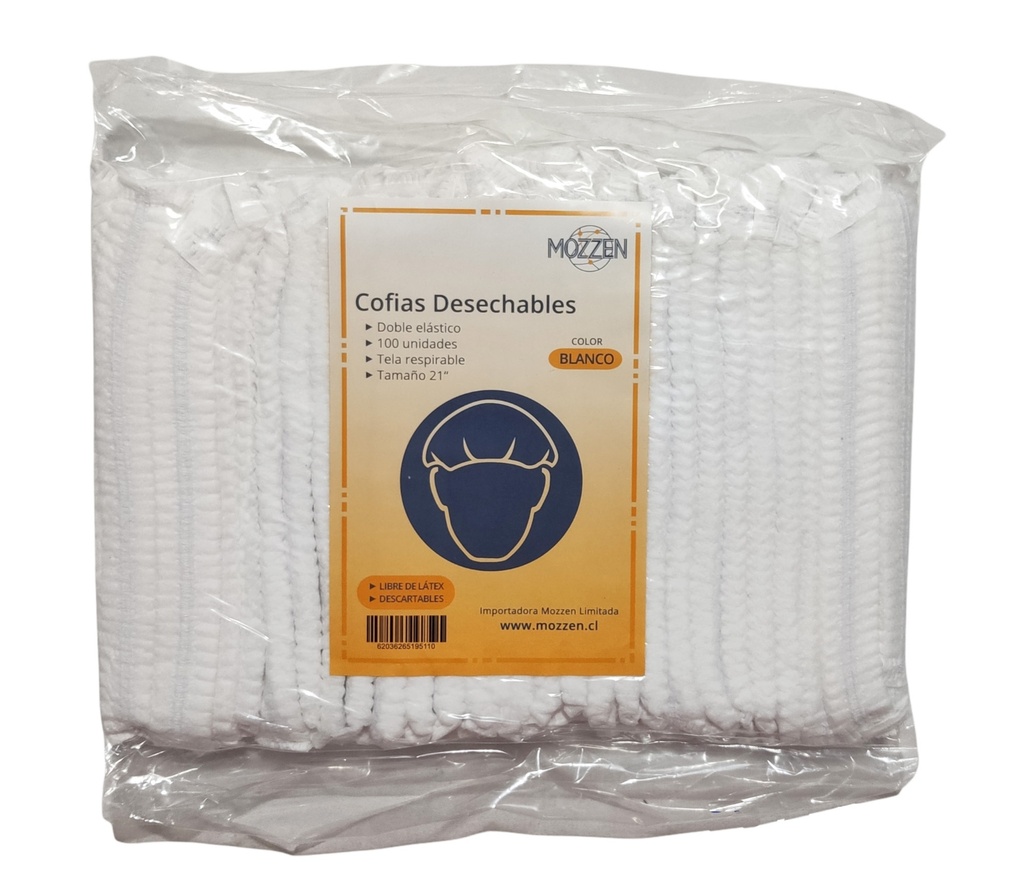 Cofias blanca bolsa 100und - SIN MARCA