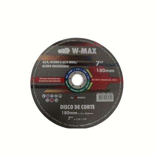 Disco corte metal inox 7"x1,6mmx7/8" - WMAX