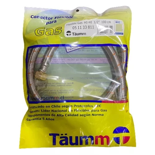 [FLPA0611] Flexible para gas HI HI 1/2"X 3/8" Hilo IZQU 100cm TAUMM
