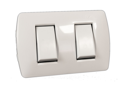 [BRME9766] Interruptor doble 9/15 250V 16A beige placa TITANIO - MEC