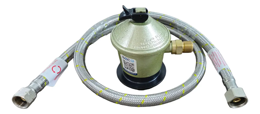 Kit regulador de gas + flexible 1/2" x 3/8" H.Izq. 1MT - HOFFENS