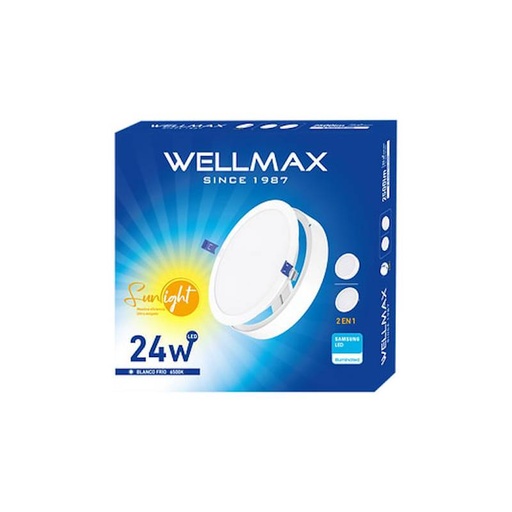 [LESO0987] Led 2 en 1 sobrepuesto FRÍO 24w 6500K redondo - WELLMAX