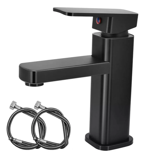 Llave monomando lavamanos corta NEGRO - FERRETOOLS