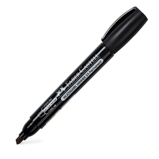 Marcador NEGRO permanente P/biselada - FABER CASTELL