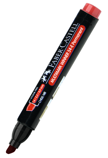 Marcador ROJO permanente P/biselada - FABER CASTELL