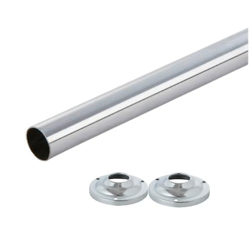 Set barra para cortina española liso c/flanche 3/4"(19mm)x1.50MT - METALHSA
