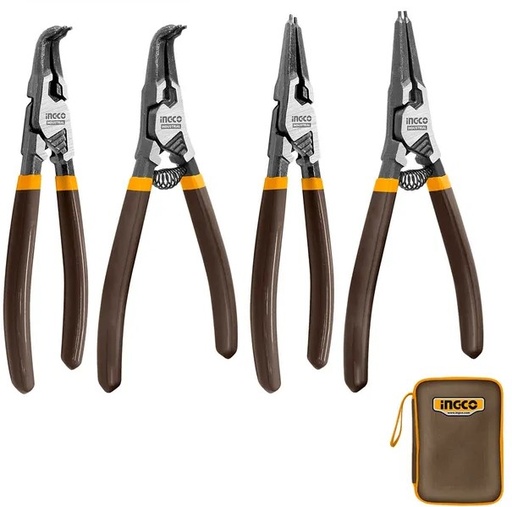 Set de alicates seguro seeger industrial 7" - INGCO