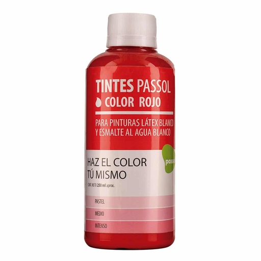 Tinte ROJO botella 250ml - PASSOL