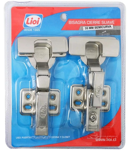Bisagra reten 35mm CURVA cierre suave - LIOI