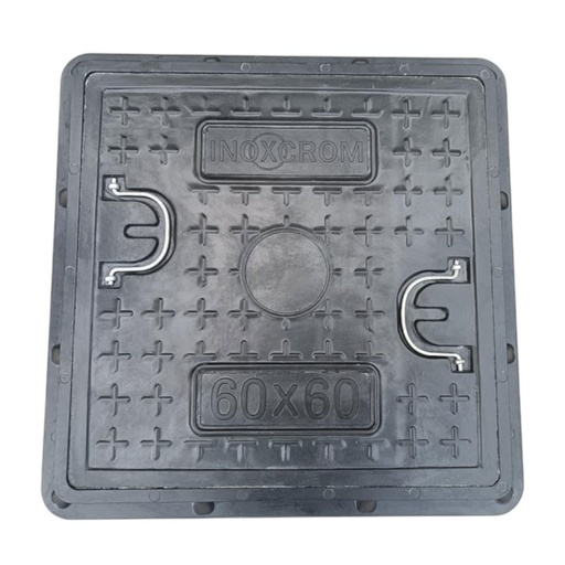 marco y tapa de polimero industrial con manilla 60x60 carga 3 toneladas