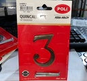 [NU7C6370] numero 3 7cm bronceado POLI