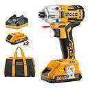 [ATDE9626] Atornillador de impacto BL industrial +2Bat+ Carg R 20V 1/4" INGCO I14