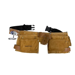 [BADE9662] Coleto porta herramientas cuero doble 2 - FERRETOOLS